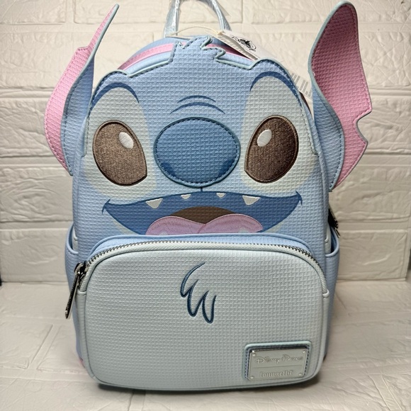 New Loungefly Disney Stitch Mini Backpack - Light Blue and Pink main image 7